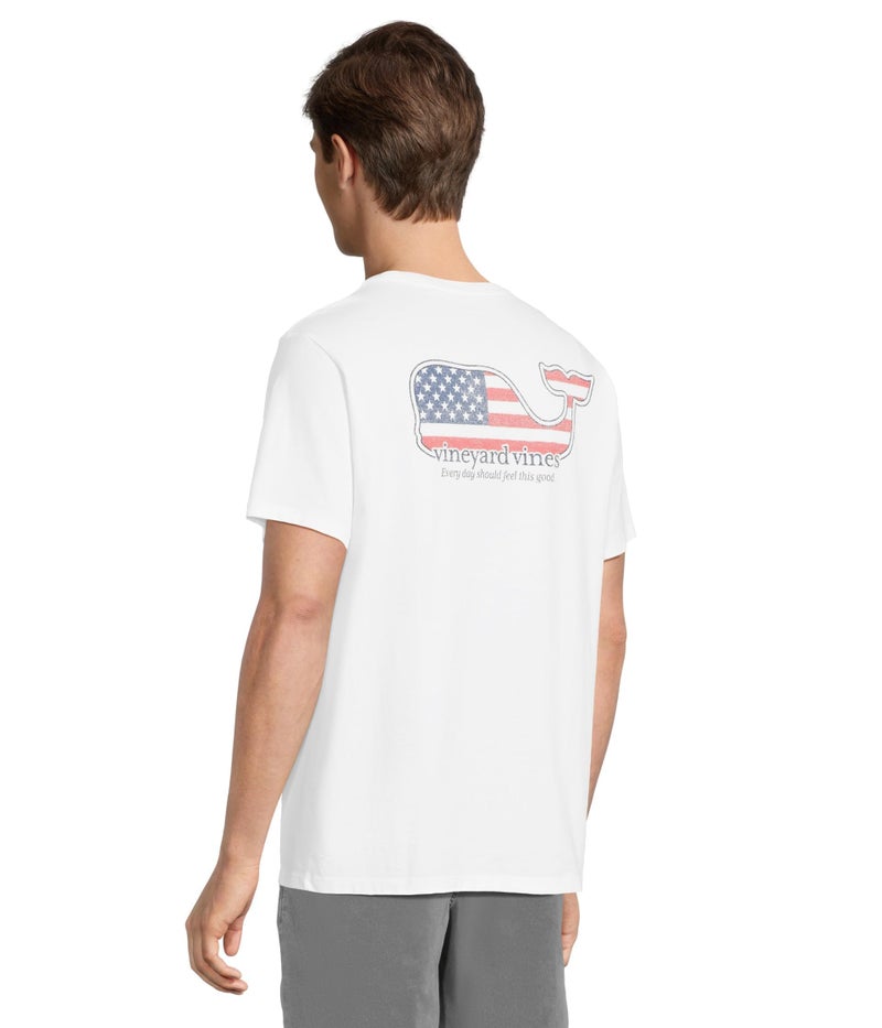 vineyard vines Men's Short Sleeve Americana Whale Pocket T-Shirt, White Cap, XX- Large - Image 3